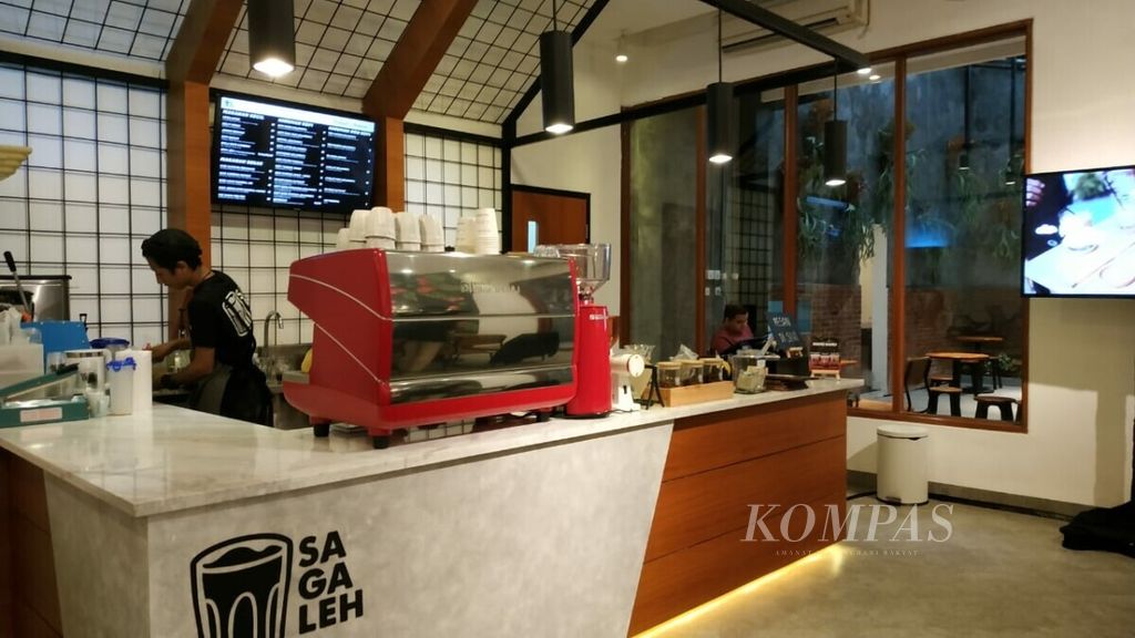 Pojok kedai kopi Rumah Sagaleh di kawasan Kebayoran Baru, Jakarta Selatan.