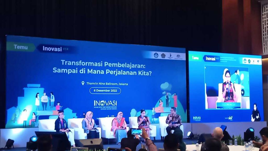Susana diskusi serta cerita inspiratif dalam acara bertajuk Transformasi Pembelajaran: Sampai di mana Perjalanan Kita? yang diadakan Selasa (6/12/2022) di Jakarta.