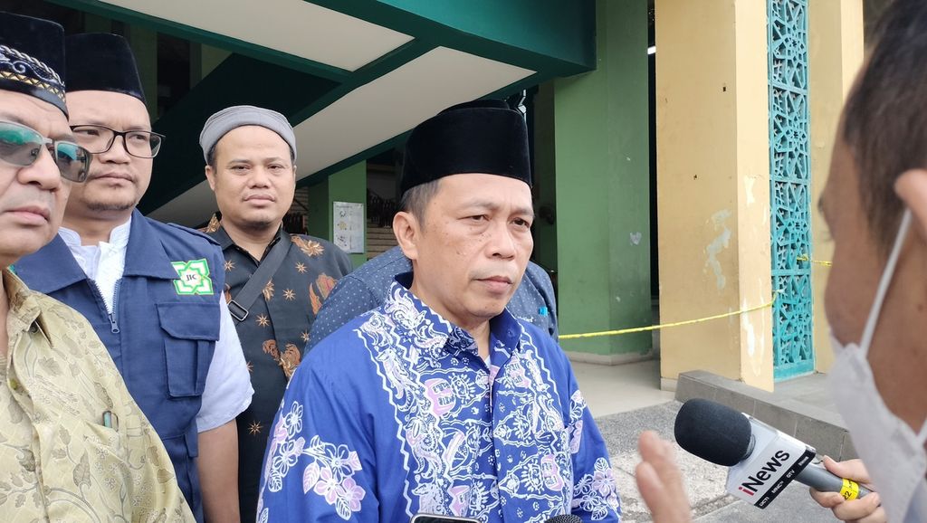 Kepala Jakarta Islamic Center saat diwawancarai wartawan di Masjid Raya Jakarta Islamic Center, Koja, Jakarta Utara, Kamis (20/10/2022).