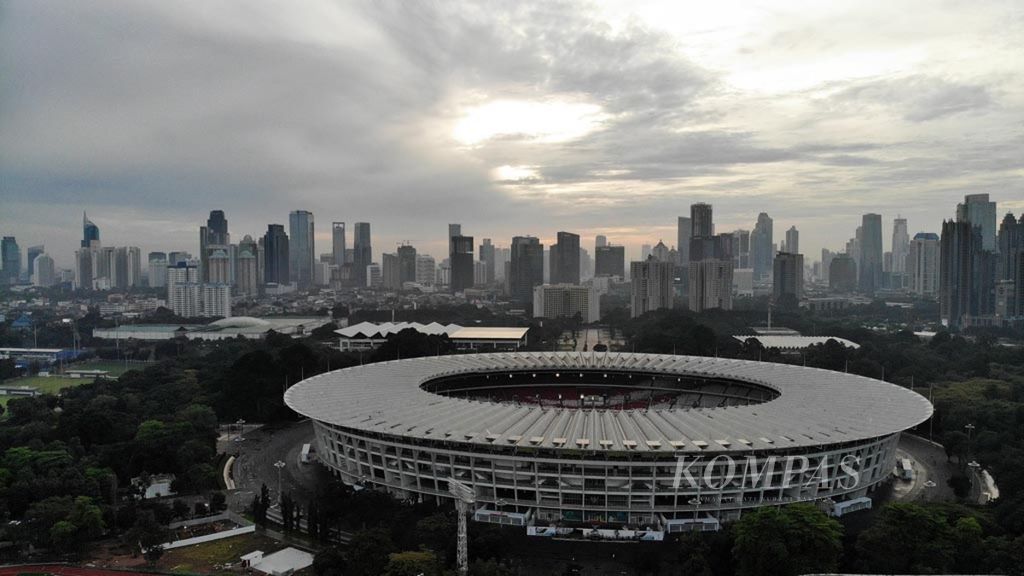 Stadion Utama Gelora Bung Karno, Jakarta, Selasa (3/4/2018).
