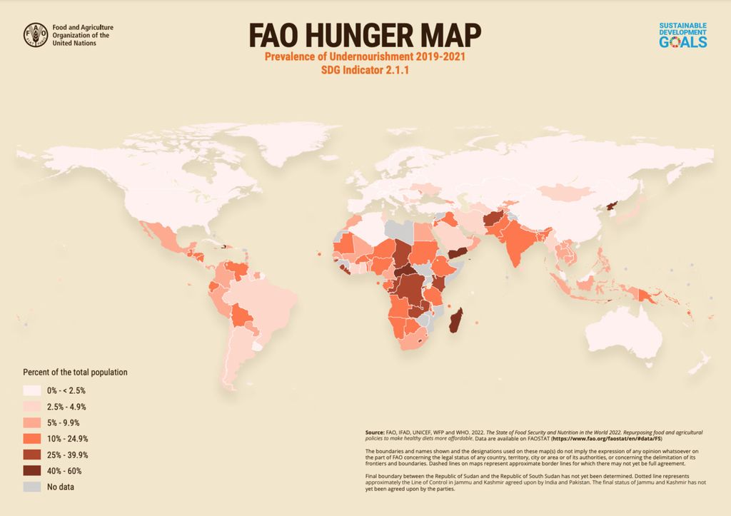 Tangkapan layar Peta Kelaparan FAO