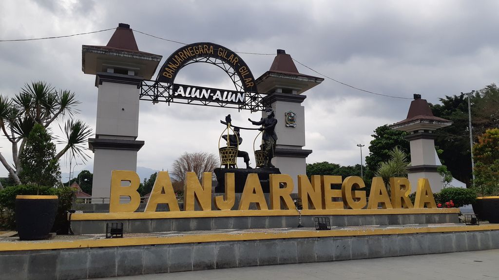 Suasana Alun-alun Banjarnegara, Jawa Tengah, Sabtu (4/9/2021).