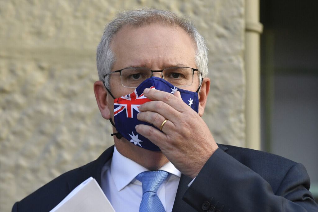 Perdana Menteri Australia Scott Morrison saat berada di Sydney, 13 Juli 2021. 