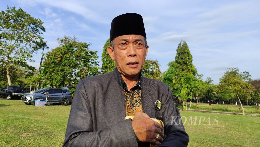 Ketua Pimpinan Daerah Muhammadiyah Kota Denpasar Husnul Fahmi di Lapangan Puputan Margarana Niti Mandala Renon, Kota Denpasar, Jumat (21/4/2023).