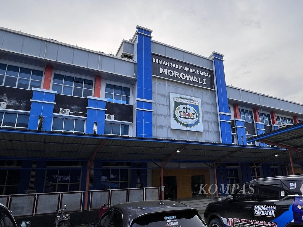 Rumah Sakit Umum Daerah Morowali, Sulawesi Tengah, tempat sebagian korban ledakan tungku smelter PT Indonesia Tsingshan Stainless Steel dirawat. 