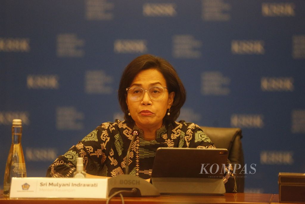 Menteri Keuangan Sri Mulyani Indrawati KOMPAS/TOTOK WIJAYANTO (TOK) 31-01-2023