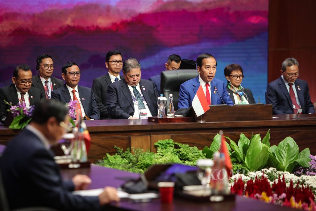 Presiden RI Joko Widodo memimpin KTT Ke-20 ASEAN dan India di Jakarta, Kamis (7/9/2023). Konferensi ini merupakan rangkaian KTT Ke-43 ASEAN yang berlangsung pada 5-7 September 2023. 