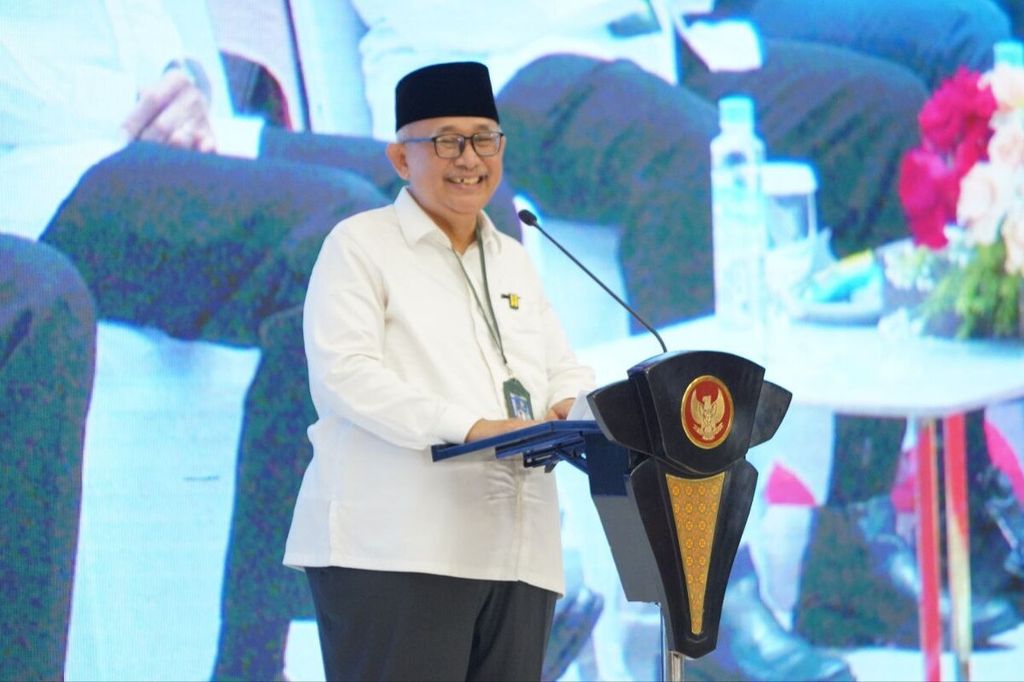 Ketua Umum Lembaga Dakwah Islam Indonesia (LDII) Chriswanto Santoso saat acara Rapat Kerja Nasional LDII, di Jakarta, Kamis (9/11/2023).