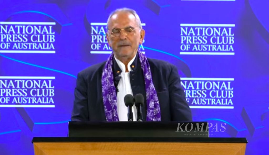 Presiden Timor Leste Jose Ramos Horta memaparkan kebijakan negaranya kepada anggota National Press Club Australia, Rabu (7/9/2022), di Canberra, Australia. Ia antara lain membahas soal peran China di kawasan. 