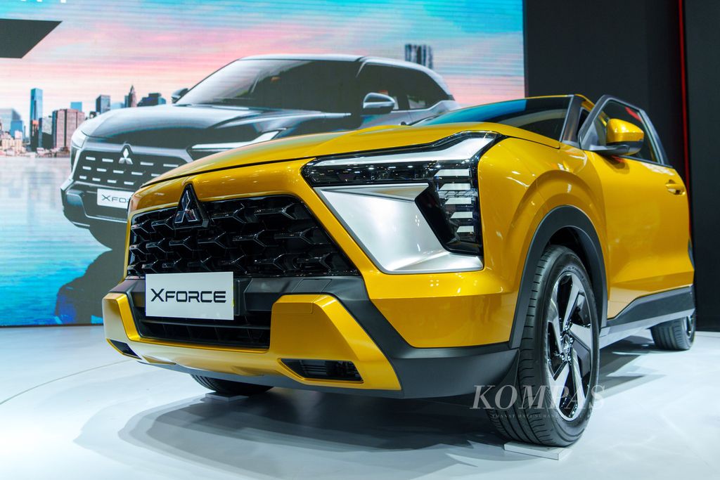 Mitsubishi Xforce tipe Ultimate dipamerkan pada Gaikindo Indonesia International Auto Show (GIIAS) 2023, Kamis (10/8/2023), di ICE BSD, Kabupaten Tangerang, Banten.