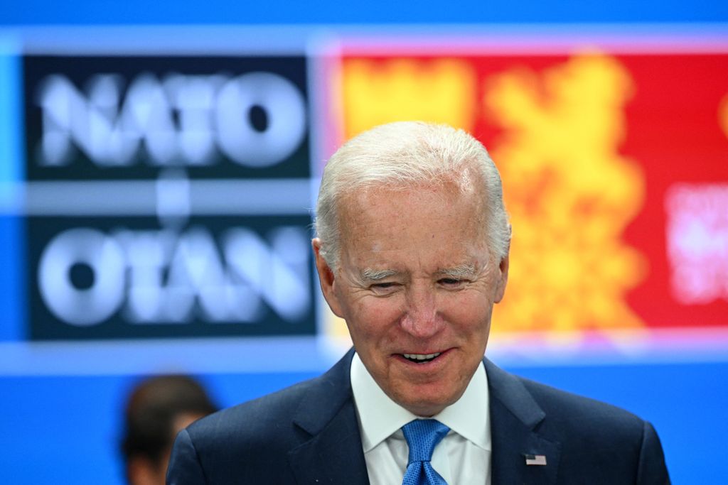 Presiden Amerika Serikat Joe Biden berbicara di hadapan pemimpin negara anggota NATO di Madrid, Spanyol, Rabu (29/6/2022). Biden memastikan akan menambah kehadiran militernya di Eropa. 