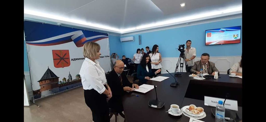 Penandatanganan nota kesepahaman terkait kerja sama pendidikan yang dilakukan Universitas Tidar Magelang dan Tula State University di kota Tula, Moskwa, Selasa (26/7/2022).