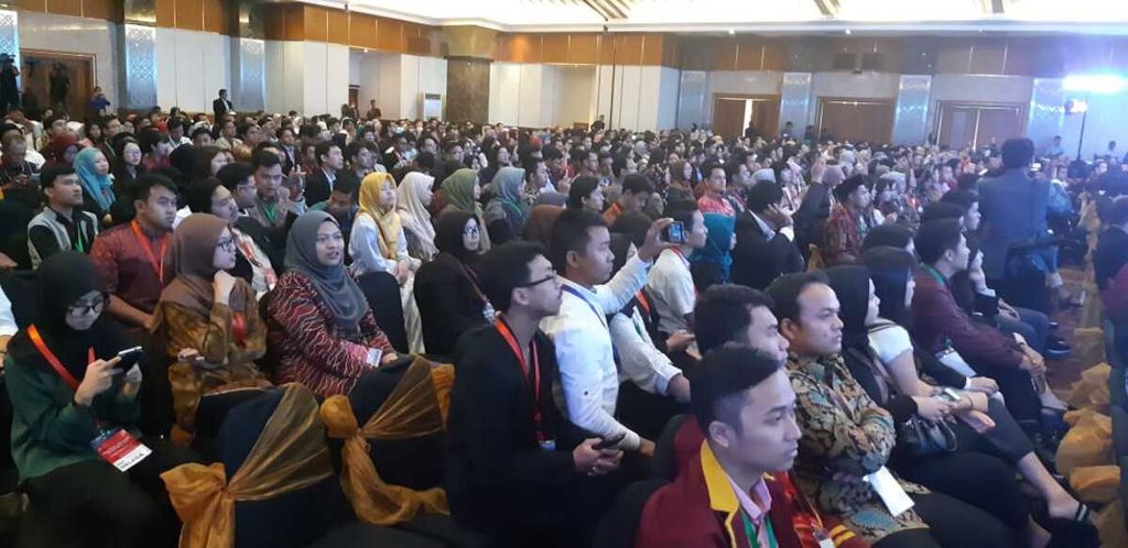 Suasana pembacaan Visi 2045 di Jakarta, Rabu (15/8/2018) dalam Conference of Indonesian Diaspora Youth 2018 (CIDY-2018). Acara bertema “Proyek Visi 2045: Satu Abad Republik Indonesia”