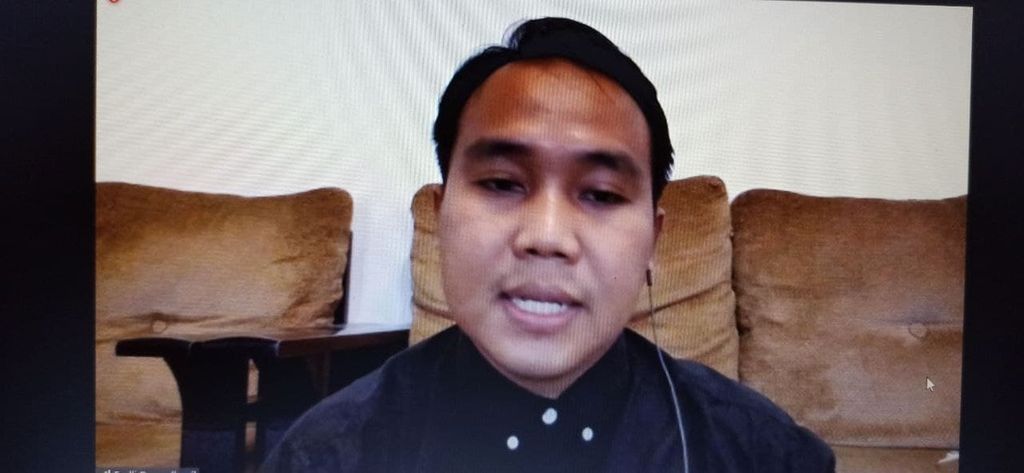 Peneliti Perludem Fadli Ramadhanil berbicara dalam diskusi media bertajuk 'Sengketa Pilkada : Dalil Hoaks dan Model Baru Penggembosan Suara di Pilkada 2020" secara daring, Senin (25/1/2021).