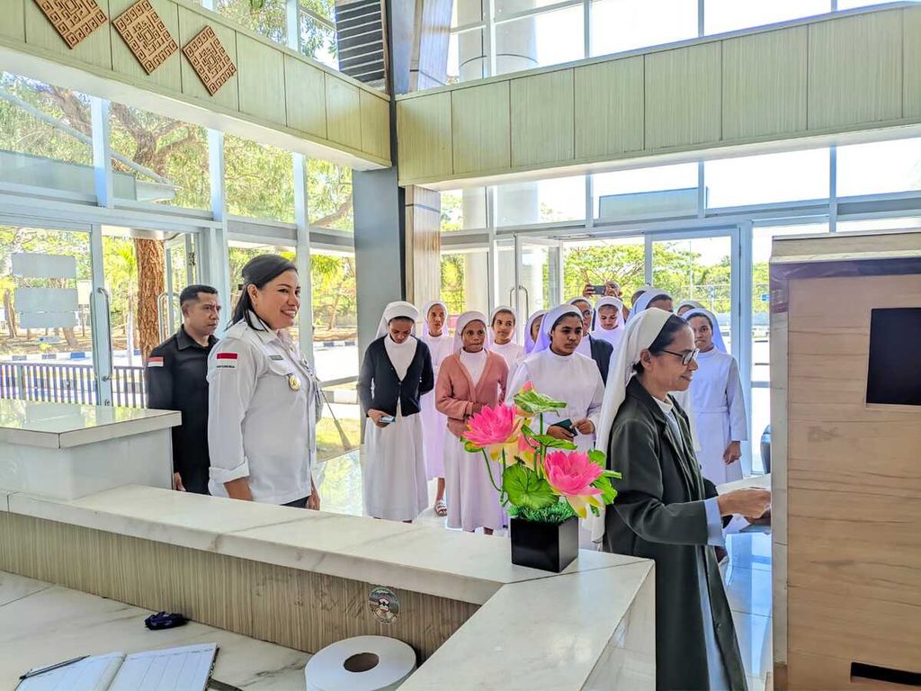 Suasana di Pos Lintas Batas Negara Terpadu Motaain, Kabupaten Belu, Nusa Tenggara Timur, pada Kamis (5/9/2024).