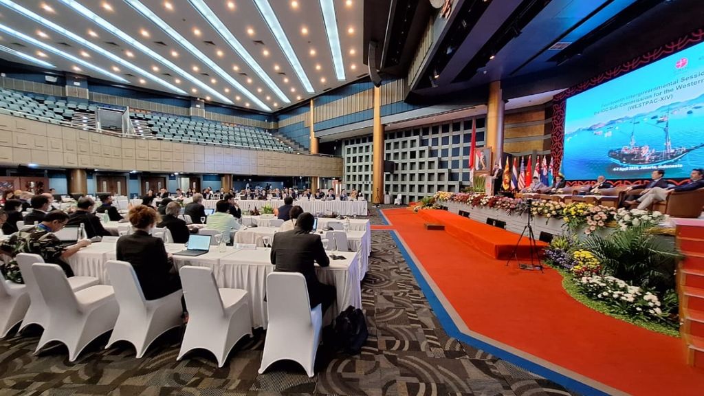 Pertemuan Sesi Antarpemerintah Sub-Komisi IOC untuk Pasifik Barat ke-14 (WESTPAC-XIV) yang berlangsung pada 4-7 April di Auditorium Gedung BJ Habibie, BRIN, Jakarta, Selasa (4/4/2023).