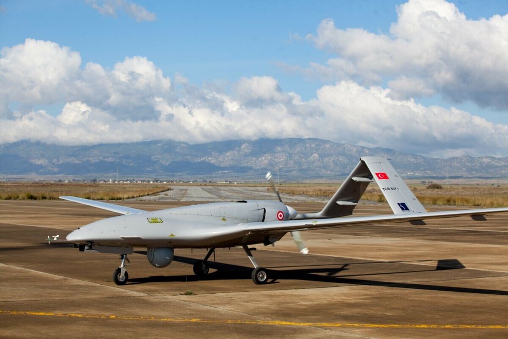 Turkish-made Bayrakar drone in Northern Cyprus in December 2019.
