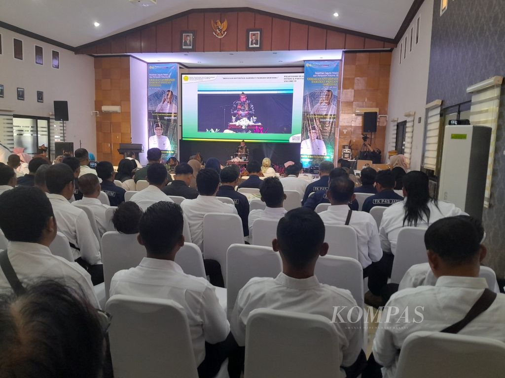 Suasana Pelatihan Sejuta Petani dan Penyuluh (PSPP) Volume 10 Tahun 2024 dengan tema Gerakan Antisipasi Darurat Pangan Nasional di Balai Besar Pelatihan Pertanian (BBPP) Ketindan, Kabupaten Malang, Jawa Timur, Rabu (5/6/2024) sore.