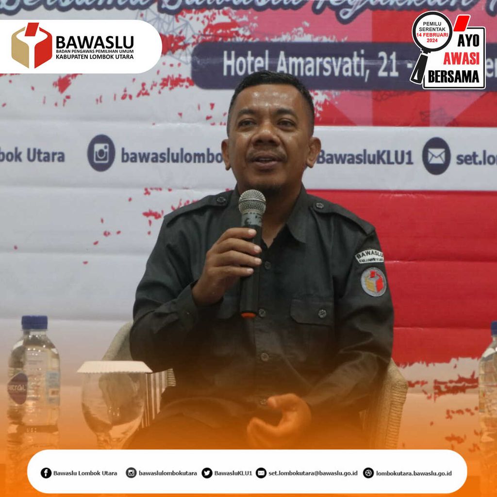 Ketua Bawaslu Kabupaten Lombok Utara Adi Purmanto