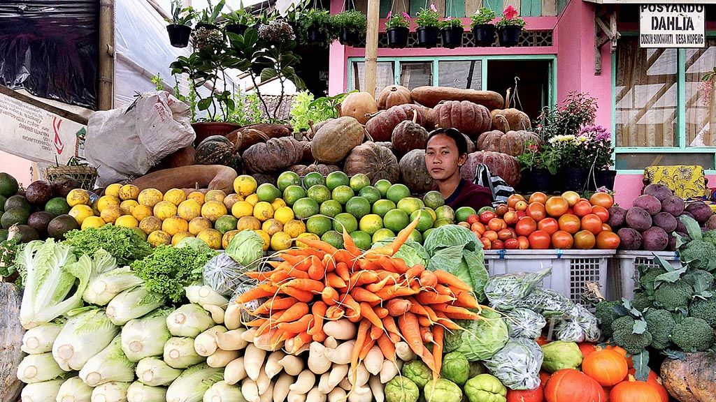 Sayur organik menjadi komoditas unggulan petani di Dusun Sidomukti, Desa Kopeng, Kecamatan Getasan, Kabupaten Semarang, Sabtu (11/2).  Sayur itu diekspor ke berbagai kota/kabupaten di Jawa Tengah.  
