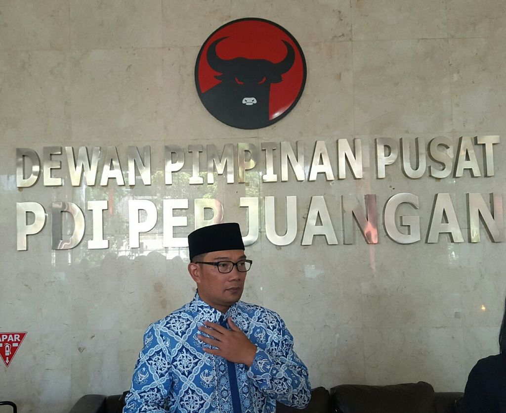 Ridwan Kamil saat berkunjung ke Kantor DPP PDI-P, di Jakarta.