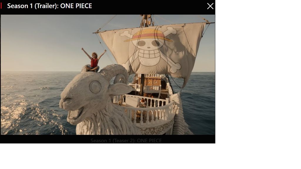 Cuplikan Serial One Piece dalam Trailer yang dimuat oleh Netflix.