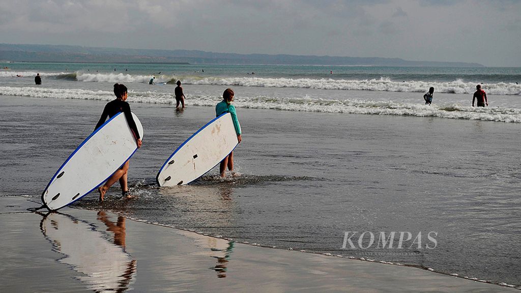 Tourism activities are starting to get excited in the Kuta Beach area, Badung Regency, Bali.