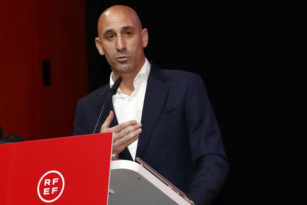 Mantan Presiden Federasi Sepak Bola Spanyol (RFEF) Luis Rubiales pada 25 Agustus 2023. 