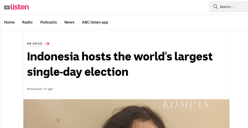 Laporan ABC Australia tentang pemilu Indonesia, Rabu (14/2/2024). Banjir hingga nilai penting pemilu jadi laporan berbagai media asing.