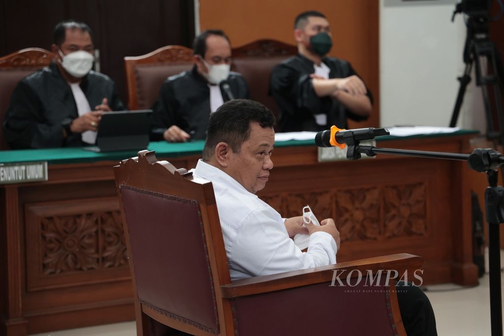 The defendant in the premeditated murder case, Brigadier Nofriansyah Yosua Hutabarat, Kuat Ma'ruf at a trial at the South Jakarta District Court, Thursday (20/10/2022).