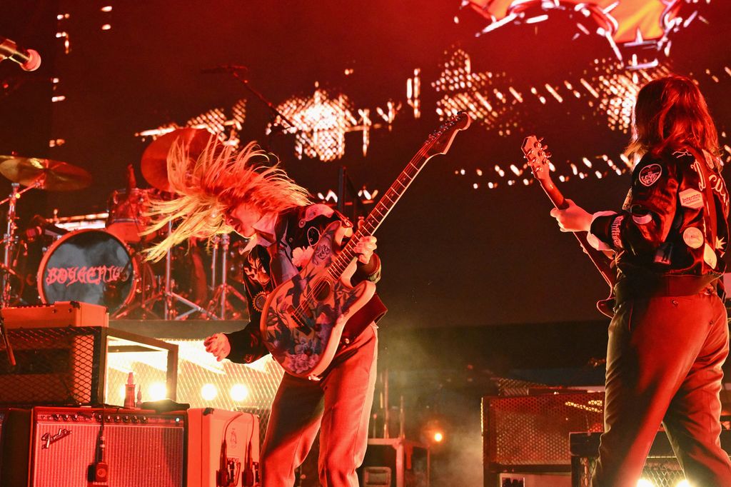 Boygenius tampil di panggung musik festival All Things Go di Merriweather Post Pavilion di Columbia, Maryland, Amerika Serikat, pada 1 Oktober 2023. 