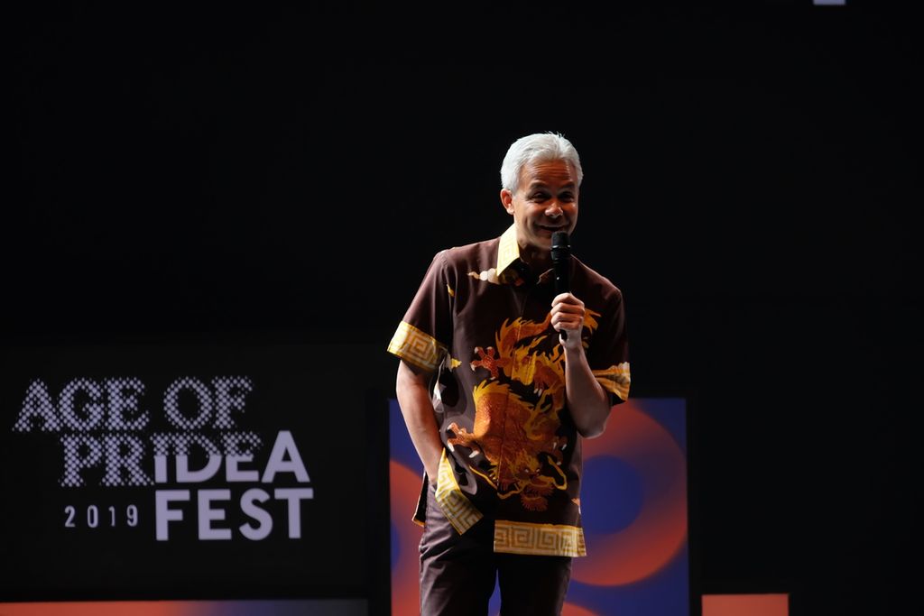 Gubernur Jawa Tengah Ganjar Pranowo di acara Ideafest 2019, Jakarta, Jumat (4/10/2019).