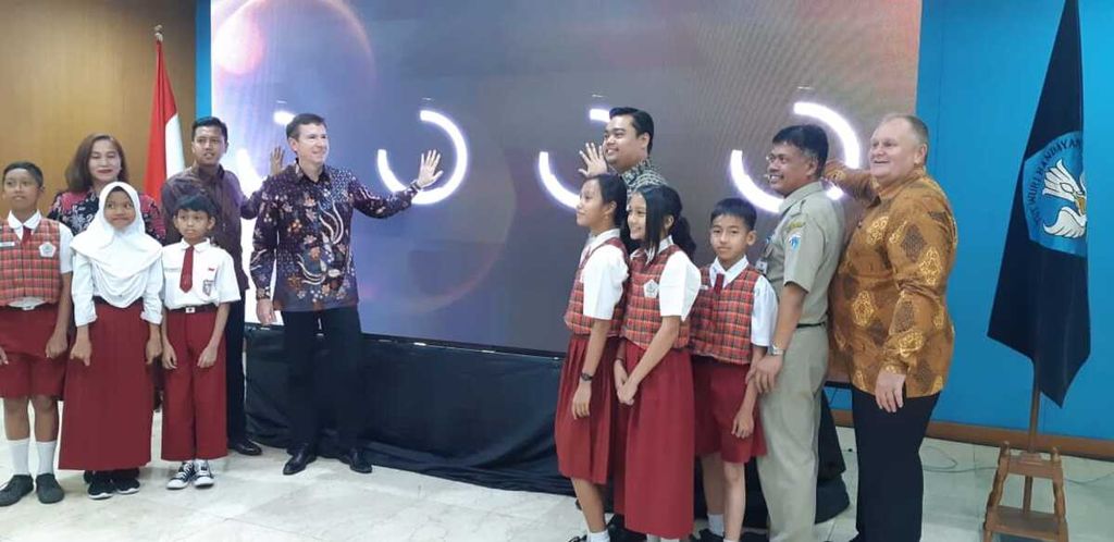 Suasana peluncuran program teknologi pendidikan atau <i>edutech </i>anak cerdas pada Selasa (6/11/2018) di Jakarta.